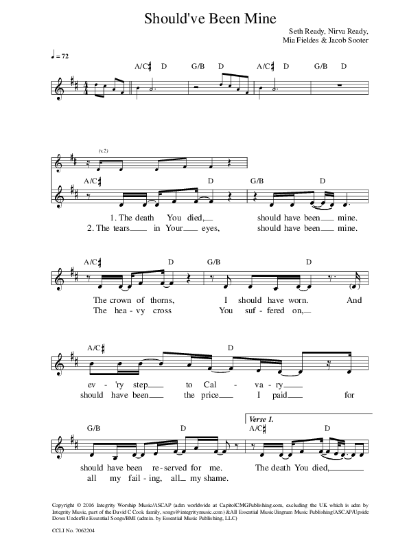 Should've Been Mine Lead Sheet (Seth & Nirva)