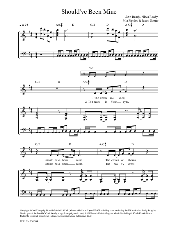 Should've Been Mine Piano/Vocal (Seth & Nirva)