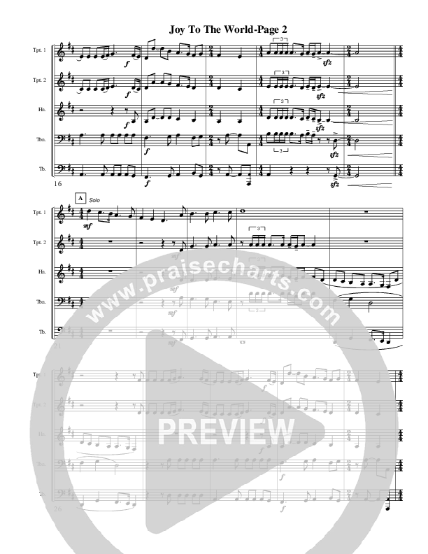 Joy To The World (Instrumental) Conductor's Score (AnderKamp Music)