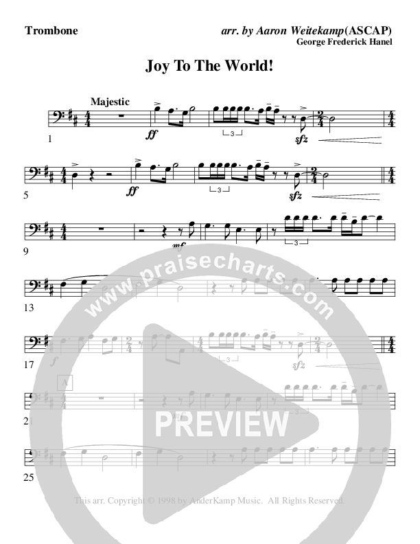 Joy To The World (Instrumental) Trombone (AnderKamp Music)