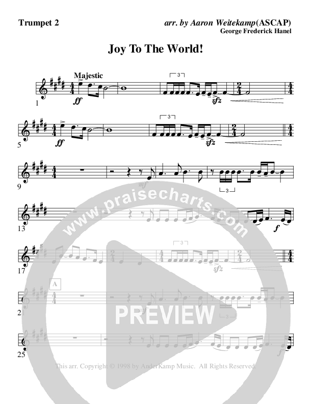 Joy To The World (Instrumental) Trumpet 2 (AnderKamp Music)