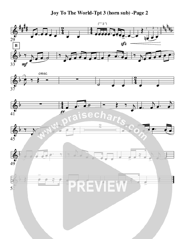 Joy To The World (Instrumental) Trumpet 3 (AnderKamp Music)
