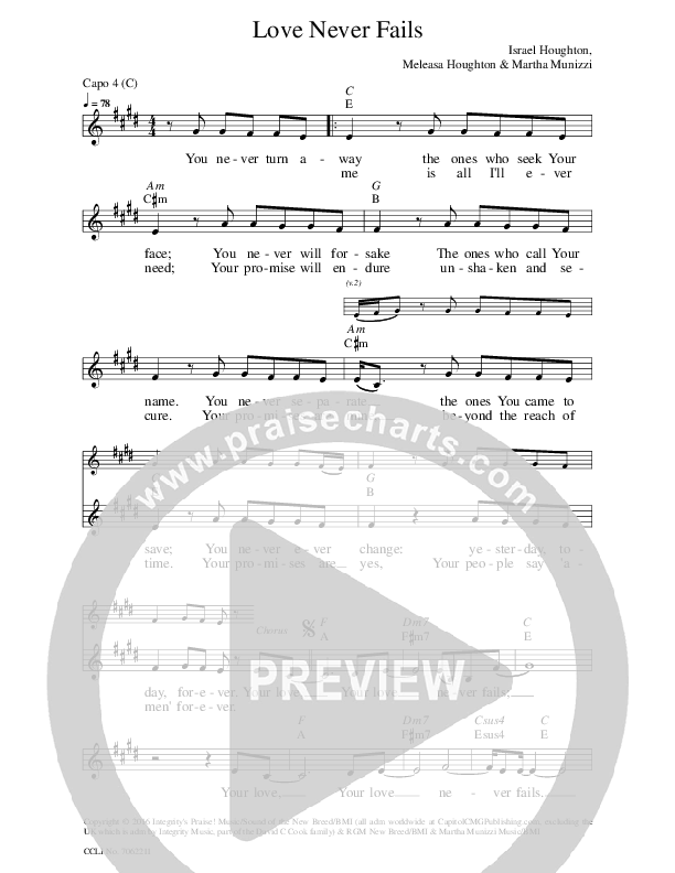 Love Never Fails Lead Sheet (Seth & Nirva)