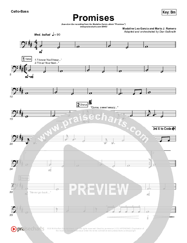 Promises Cello/Bass (Madaline Garcia)
