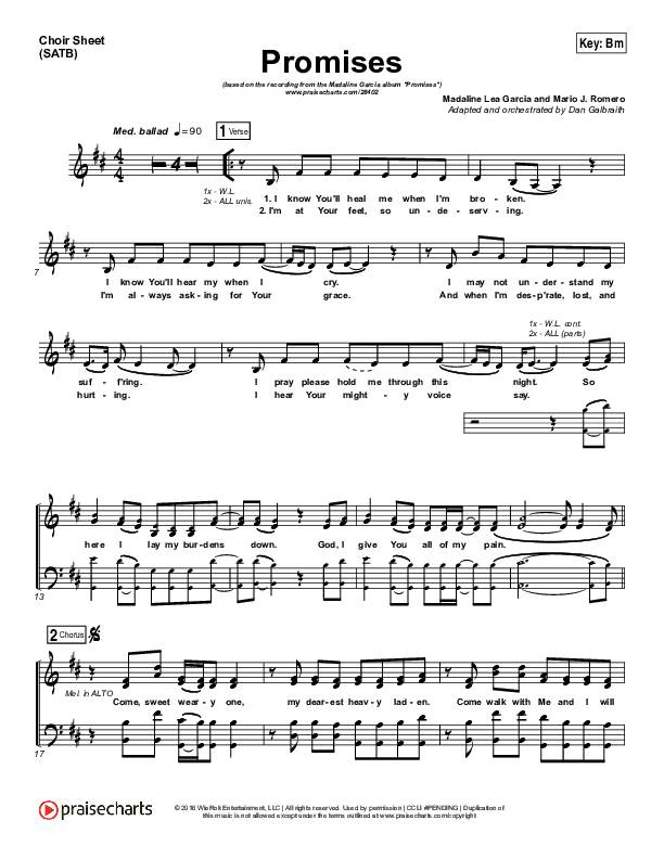 Promises Choir Vocals (SATB) (Madaline Garcia)