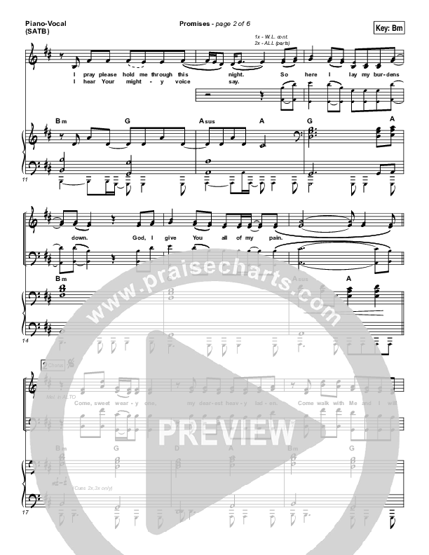 Promises Piano/Vocal (SATB) (Madaline Garcia)