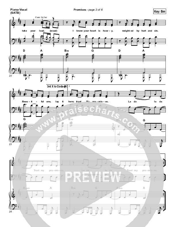 Promises Piano/Vocal (SATB) (Madaline Garcia)