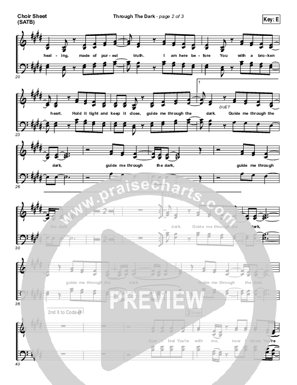 Through The Dark Choir Vocals (SATB) (Madaline Garcia)