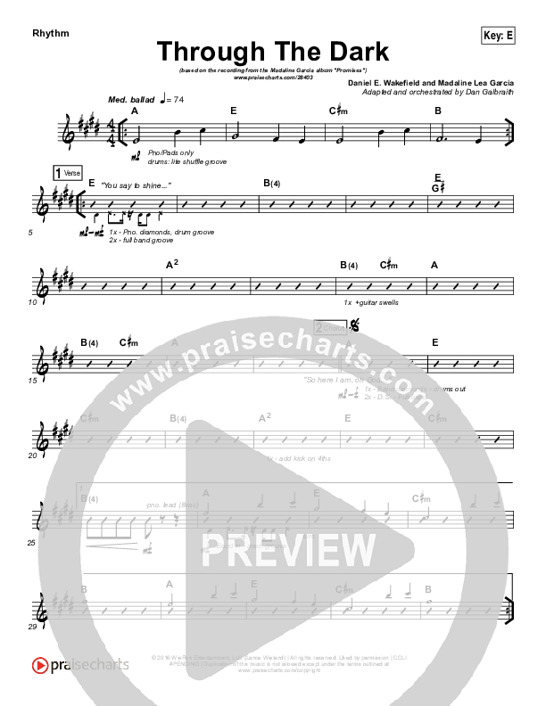 Through The Dark Rhythm Chart (Madaline Garcia)