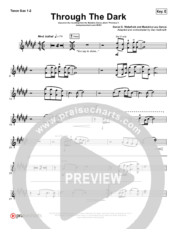 Through The Dark Tenor Sax 1/2 (Madaline Garcia)