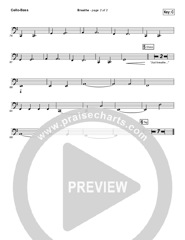 Breathe Cello/Bass (Jonny Diaz)