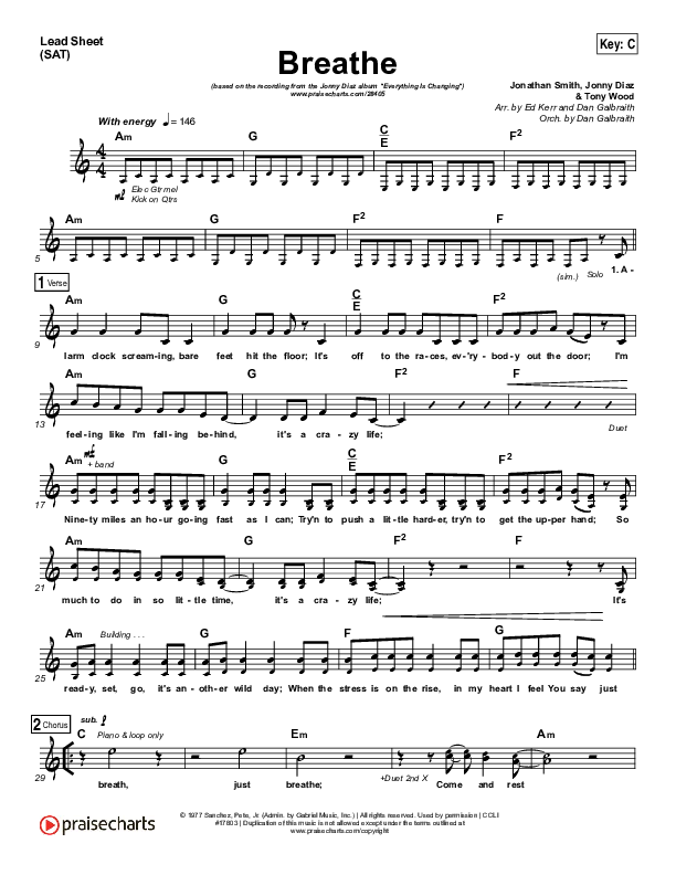 Breathe Lead Sheet (SAT) (Jonny Diaz)