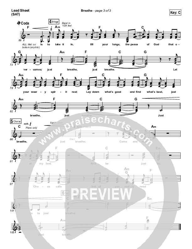 Breathe Lead Sheet (SAT) (Jonny Diaz)