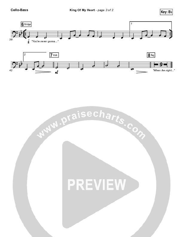 King Of My Heart Cello/Bass (John Mark McMillan / Sarah McMillan)