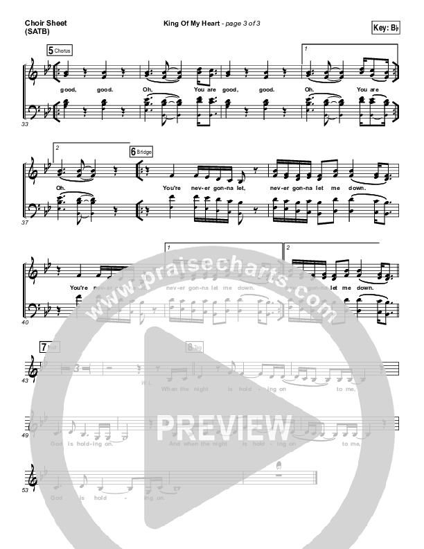 King Of My Heart Choir Sheet (SATB) (John Mark McMillan / Sarah McMillan)