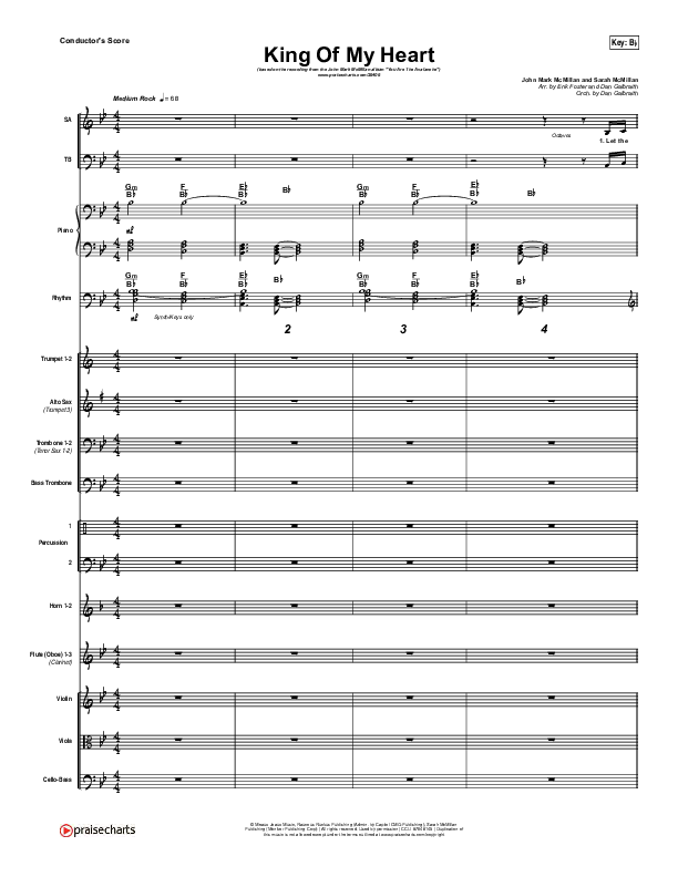 King Of My Heart Conductor's Score (John Mark McMillan / Sarah McMillan)