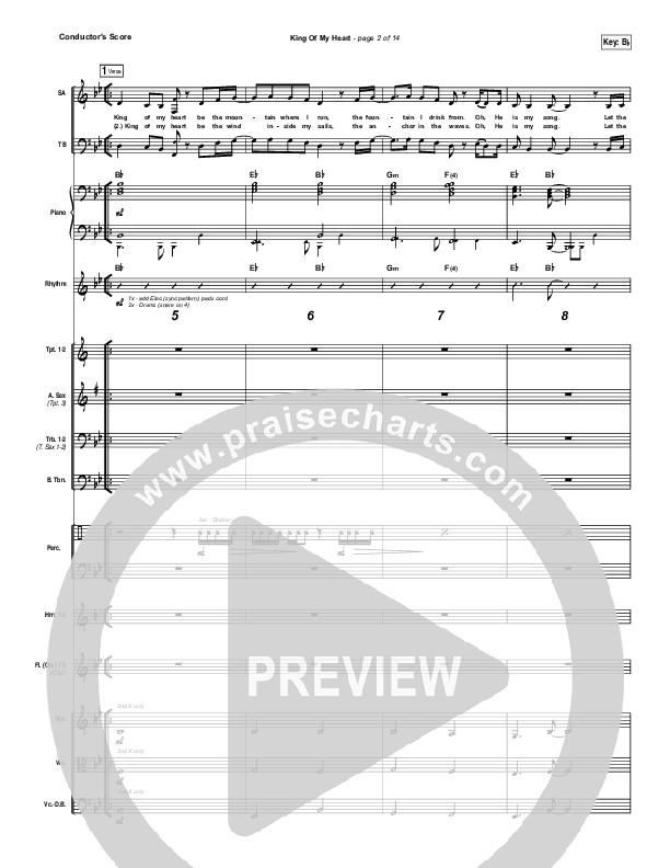 King Of My Heart Conductor's Score (John Mark McMillan / Sarah McMillan)