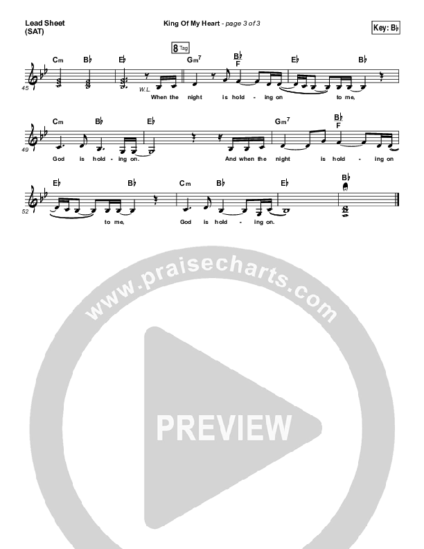 King Of My Heart Lead Sheet (SAT) (John Mark McMillan / Sarah McMillan)