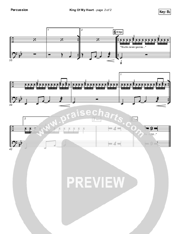 King Of My Heart Percussion (John Mark McMillan / Sarah McMillan)