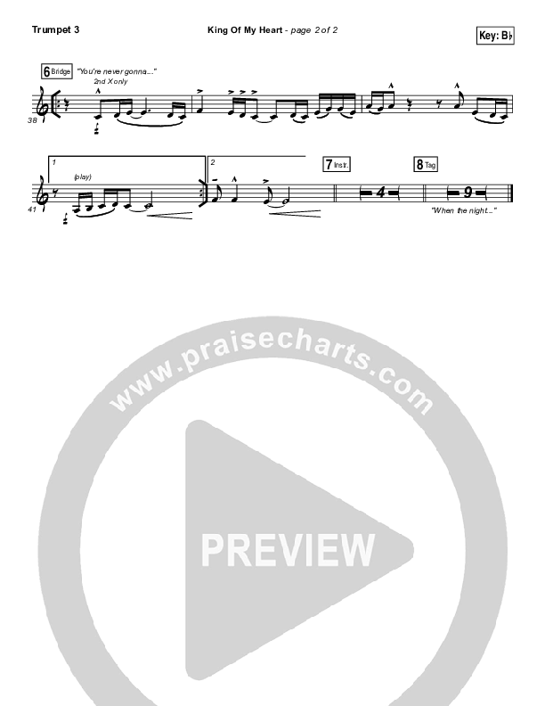 King Of My Heart Trumpet 3 (John Mark McMillan / Sarah McMillan)