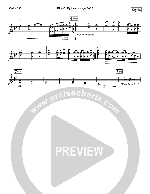 King Of My Heart Violin 1/2 (John Mark McMillan / Sarah McMillan)