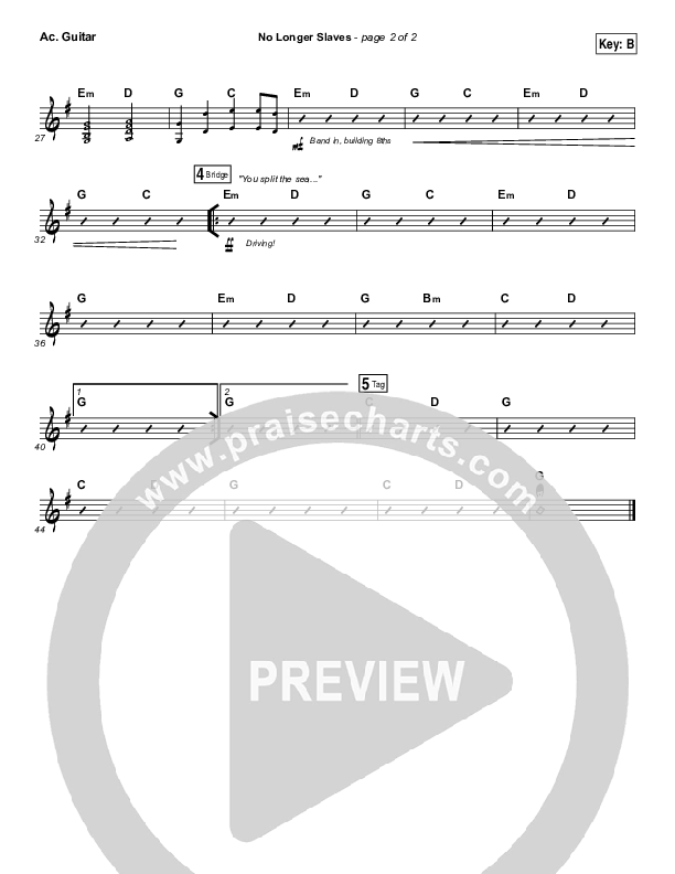 No Longer Slaves Acoustic Guitar (I Am They)