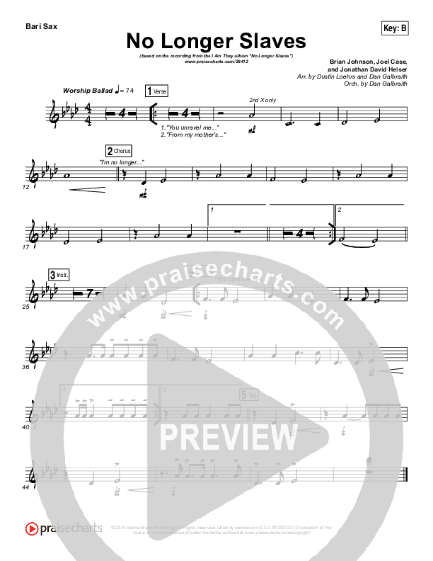 No Longer Slaves Bari Sax (I Am They)