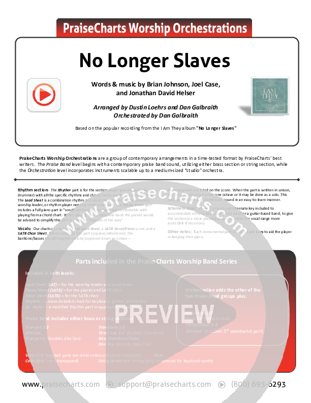 No Longer Slaves Cover Sheet (I Am They)