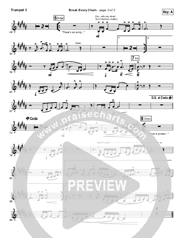 Break Every Chain Trumpet 3 (Jesus Culture / Kristene DiMarco)