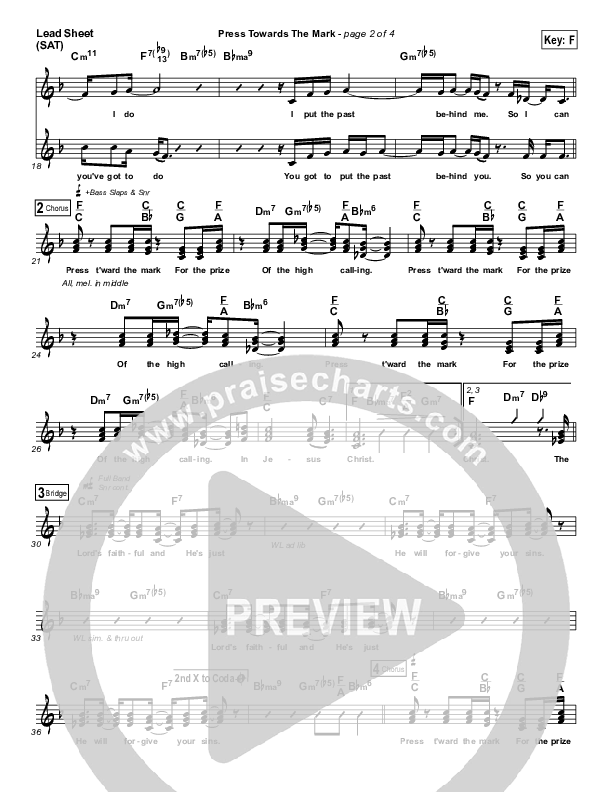 Press Towards The Mark Lead (SAT) (West Angeles Cogic Mass Choir)