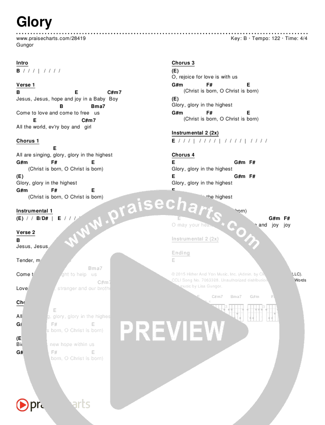 Glory Chords & Lyrics (Gungor)
