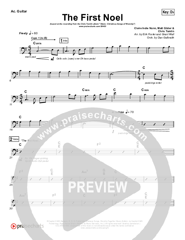 The First Noel Rhythm Chart (Chris Tomlin)