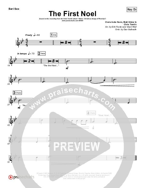 The First Noel Bari Sax (Chris Tomlin)