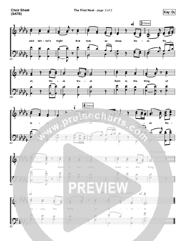 The First Noel Choir Sheet (SATB) (Chris Tomlin)