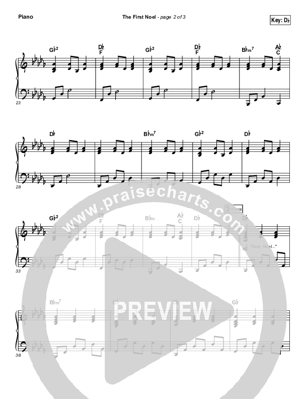 The First Noel Piano Sheet (Chris Tomlin)