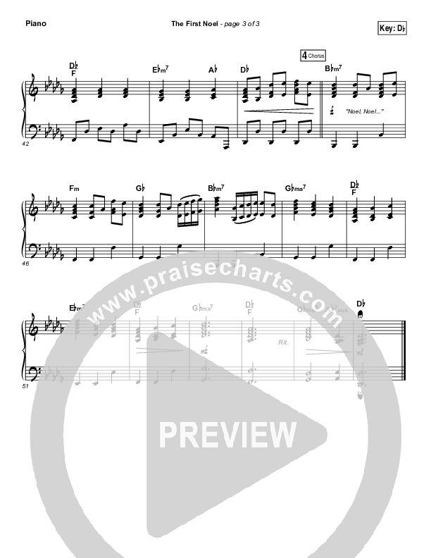 The First Noel Piano Sheet (Chris Tomlin)