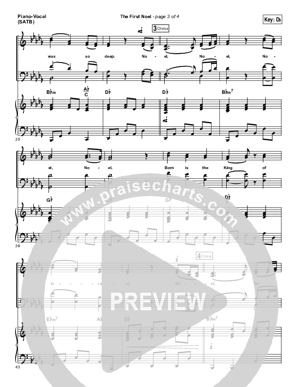 The First Noel Piano/Vocal (SATB) (Chris Tomlin)