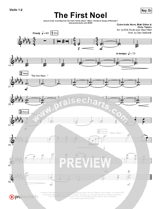 The First Noel Violin 1/2 (Chris Tomlin)
