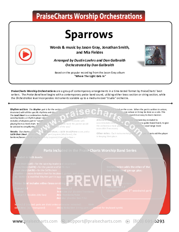 Sparrows Cover Sheet (Jason Gray)