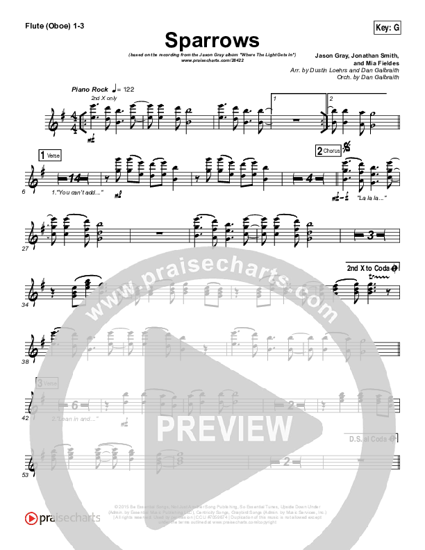 Sparrows Flute/Oboe 1/2/3 (Jason Gray)