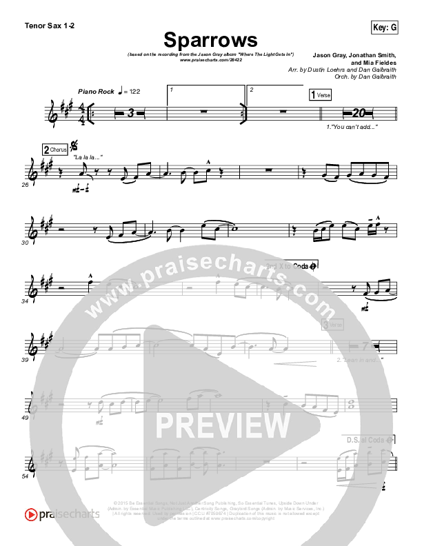 Sparrows Tenor Sax 1/2 (Jason Gray)