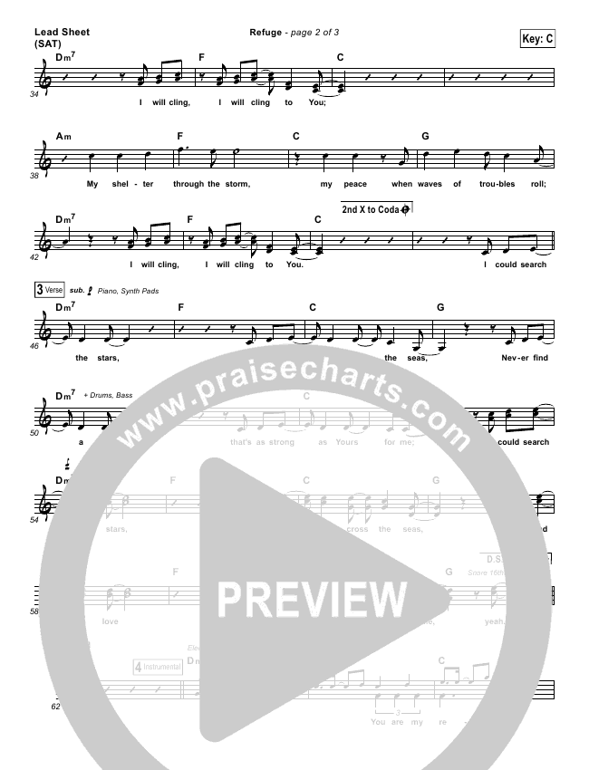 Refuge Sheet Music PDF (Finding Favour) - PraiseCharts