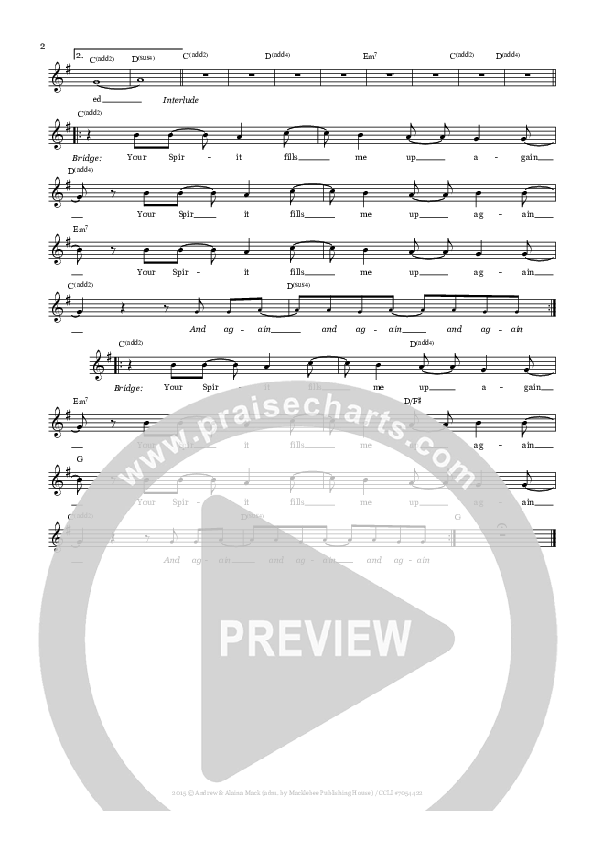 No One Like You Lead Sheet (Andrew & Alaina Mack)