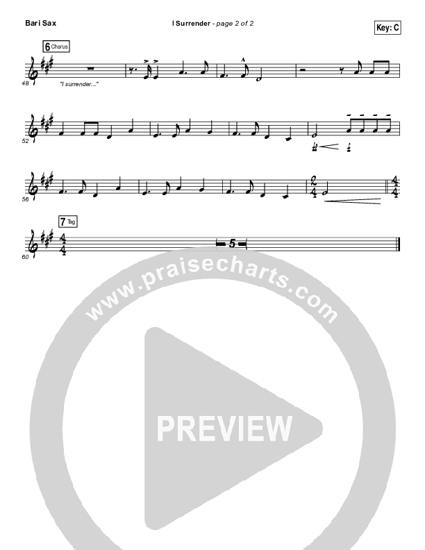 I Surrender Bari Sax (All Sons & Daughters)