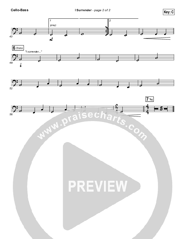 I Surrender Cello/Bass (All Sons & Daughters)