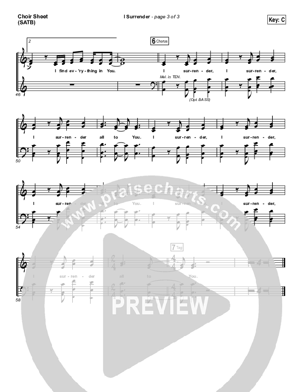 I Surrender Choir Vocals (SATB) (All Sons & Daughters)