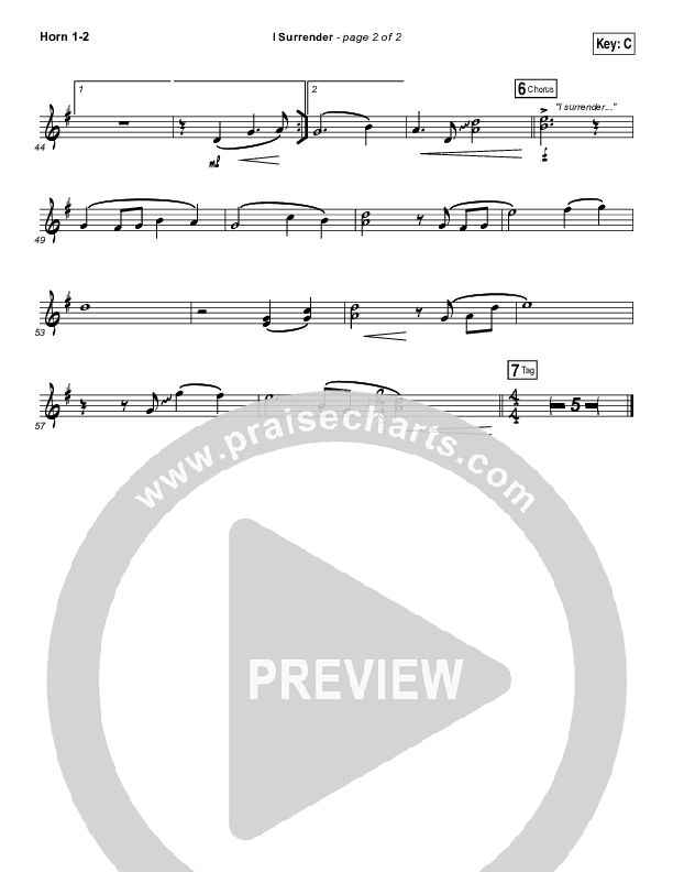 I Surrender French Horn 1/2 (All Sons & Daughters)