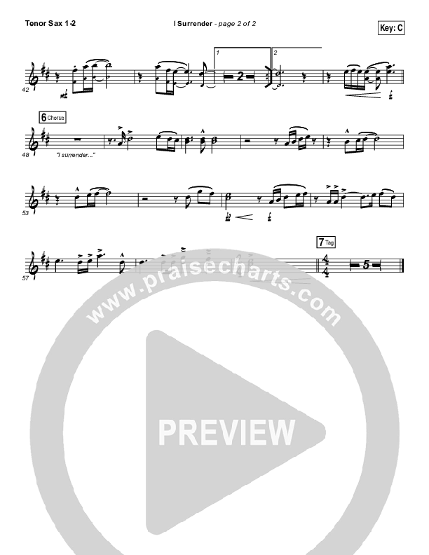 I Surrender Tenor Sax 1/2 (All Sons & Daughters)