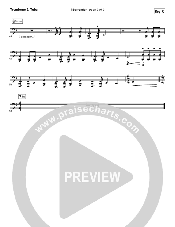 I Surrender Trombone 3/Tuba (All Sons & Daughters)