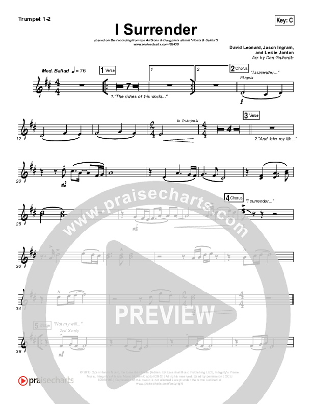 I Surrender Trumpet 1,2 (All Sons & Daughters)